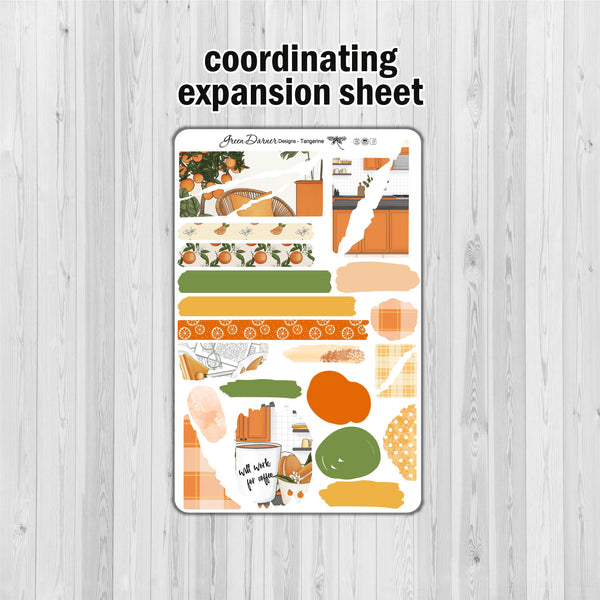 Load image into Gallery viewer, Tangerine - standard vertical/Erin Condren weekly planner sticker kit
