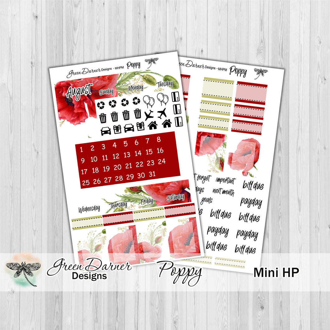 Mini Happy Planner - Poppy - customizable monthly
