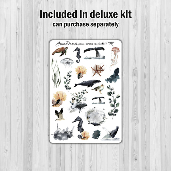 Load image into Gallery viewer, Whale&#39;s Tale - standard vertical/Erin Condren weekly planner sticker kit
