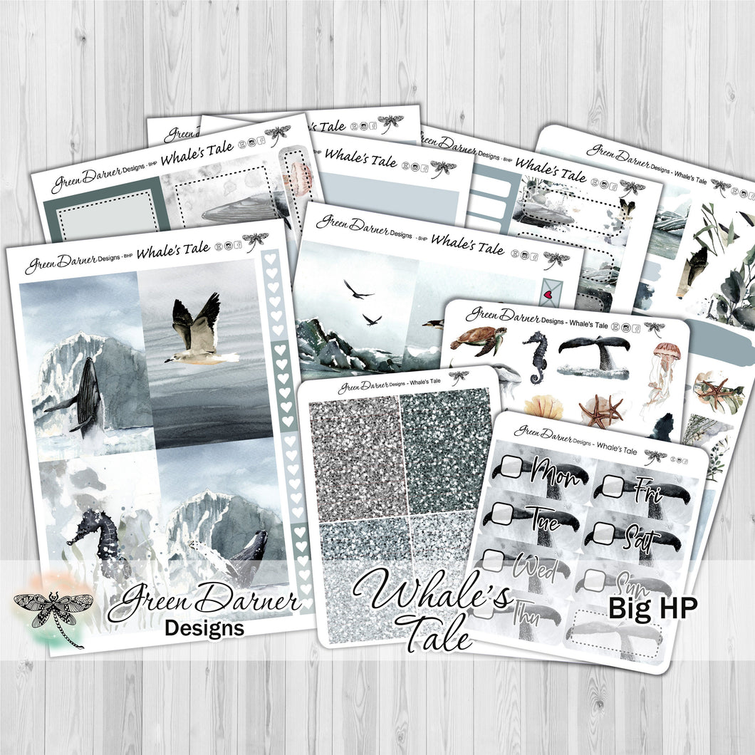 Whale's Tale - Big Happy Planner decorative weekly planner sticker kit