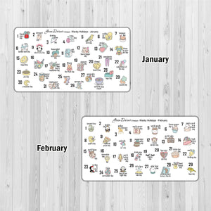Wacky Holidays - silly holidays daily/monthly planner stickers