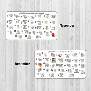New 2023 Wacky Holidays - silly holidays daily/monthly planner stickers